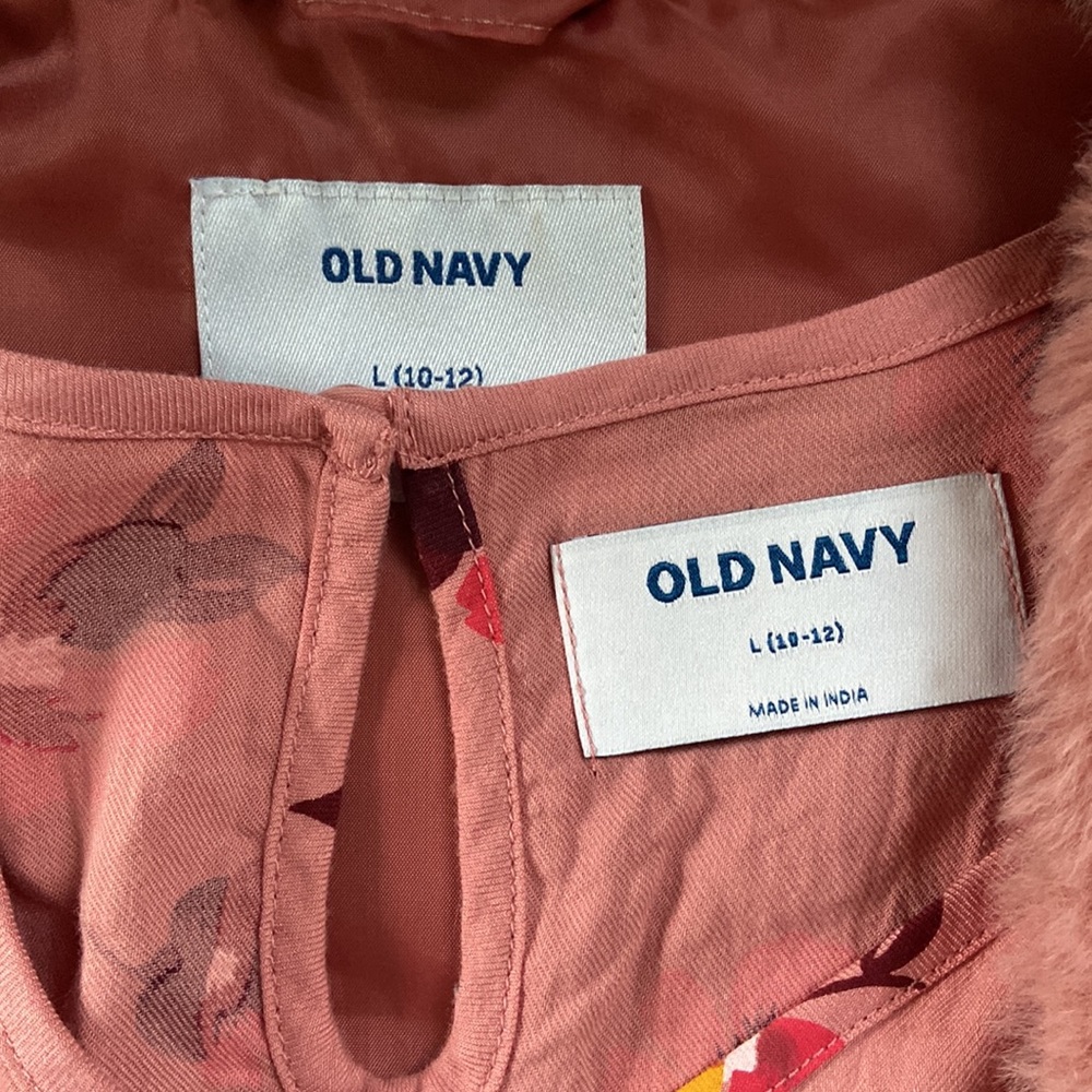 Old Navy Girl’s Dress and Matching Plush Vest; Size L (10/12) - Picture 2 of 6